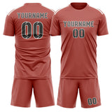 Custom Copper Rose Dark Grey Soccer Jersey