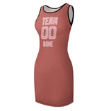 Custom Copper Rose Light Pink Sleeveless Vest Dress