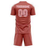 Custom Copper Rose Light Pink Soccer Jersey
