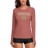 Custom Copper Rose Khaki Women's Long-Sleeve Shirt