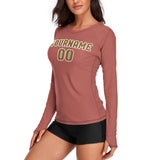 Custom Copper Rose Khaki Women's Long-Sleeve Shirt