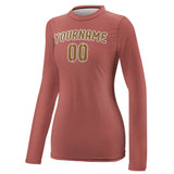 Custom Copper Rose Khaki Women's Long-Sleeve Shirt