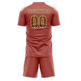 Custom Copper Rose Khaki Soccer Jersey