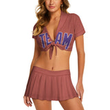 Custom Copper Rose Light Purple Cheerleading Uniform Set