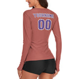 Custom Copper Rose Light Purple Women's Long-Sleeve Shirt
