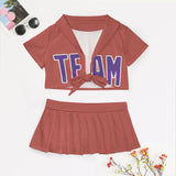 Custom Copper Rose Light Purple Cheerleading Uniform Set