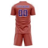 Custom Copper Rose Light Purple Soccer Jersey
