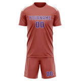Custom Copper Rose Light Purple Soccer Jersey