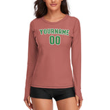 Custom Copper Rose Emerald Green Women's Long-Sleeve Shirt