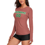 Custom Copper Rose Emerald Green Women's Long-Sleeve Shirt