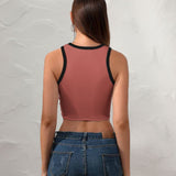 Custom Copper Rose Emerald Green Sleeveless Tank Top