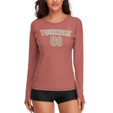 Custom Copper Rose Light Khaki Women's Long-Sleeve Shirt