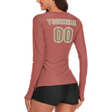 Custom Copper Rose Light Khaki Women's Long-Sleeve Shirt