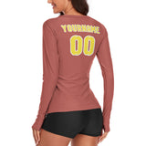 Custom Copper Rose Light Yellow Women's Long-Sleeve Shirt