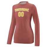 Custom Copper Rose Light Yellow Women's Long-Sleeve Shirt