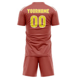 Custom Copper Rose Light Yellow Soccer Jersey