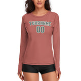Custom Copper Rose Blue Green Women's Long-Sleeve Shirt