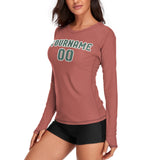 Custom Copper Rose Blue Green Women's Long-Sleeve Shirt