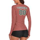 Custom Copper Rose Blue Green Women's Long-Sleeve Shirt