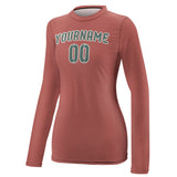 Custom Copper Rose Blue Green Women's Long-Sleeve Shirt
