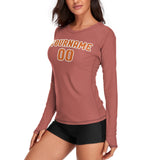 Custom Copper Rose Orange Women's Long-Sleeve Shirt