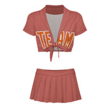 Custom Copper Rose Orange Cheerleading Uniform Set