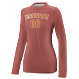 Custom Copper Rose Orange Women's Long-Sleeve Shirt
