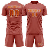 Custom Copper Rose Orange Soccer Jersey