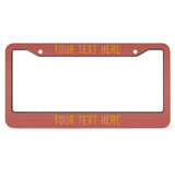 Custom Copper Rose Yellow License Plate Frame