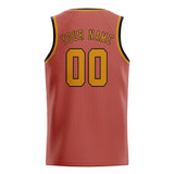 Custom Copper Rose & Yellow Colors Design Sports Basketball Jersey
