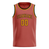 Custom Copper Rose & Yellow Colors Design Sports Basketball Jersey