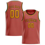 Custom Copper Rose & Yellow Colors Design Sports Basketball Jersey