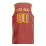 Custom Copper Rose & Yellow Colors Design Sports Basketball Jersey