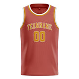 Custom Copper Rose & Yellow Colors Design Sports Basketball Jersey