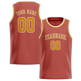 Custom Copper Rose & Yellow Colors Design Sports Basketball Jersey