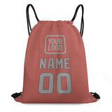 Custom Copper Rose Gray Drawstring Bag