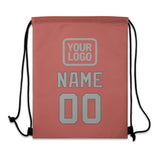 Custom Copper Rose Gray Drawstring Bag