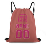 Custom Copper Rose Pink Drawstring Bag