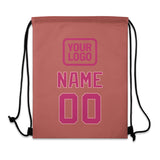 Custom Copper Rose Pink Drawstring Bag