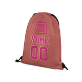 Custom Copper Rose Pink Drawstring Bag