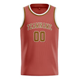 Custom Copper Rose & Khaki Colors Design Sports Basketball Jersey