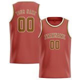 Custom Copper Rose & Khaki Colors Design Sports Basketball Jersey