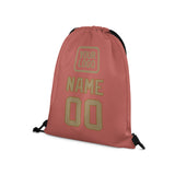 Custom Copper Rose Light Khaki Drawstring Bag