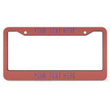Custom Copper Rose Light Purple License Plate Frame