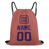Custom Copper Rose Purple Drawstring Bag