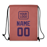 Custom Copper Rose Purple Drawstring Bag