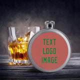 Custom Copper Rose Emerald Green Hip Flask