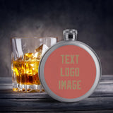 Custom Copper Rose Light Khaki Hip Flask