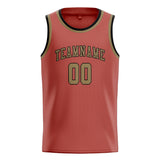 Custom Copper Rose & Light Khaki Colors Design Sports Basketball Jersey