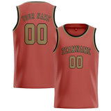 Custom Copper Rose & Light Khaki Colors Design Sports Basketball Jersey